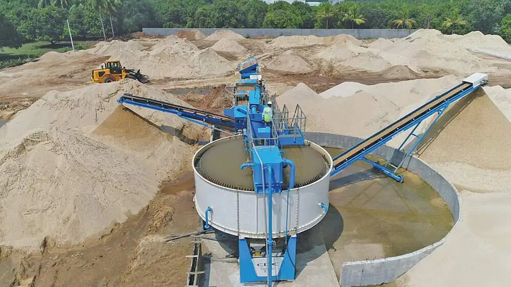 Sand washing wastewater flocculation