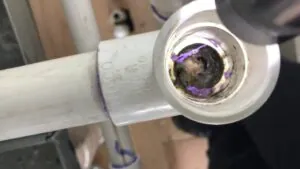 Clogged PAC dosing pipe