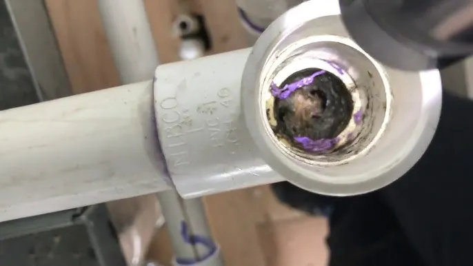 Clogged PAC dosing pipe
