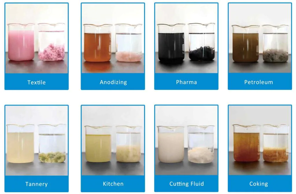 Floc formation comparison under different PAC grades