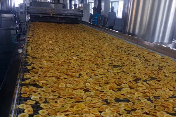 Industrial frying line for snack production