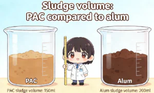 Sludge volume PAC compared to alum