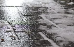 calcium chloride on icy driveway