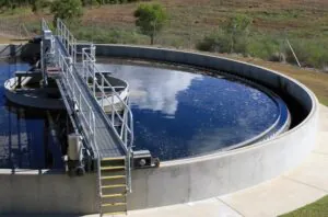 municipal wastewater plant clarifier